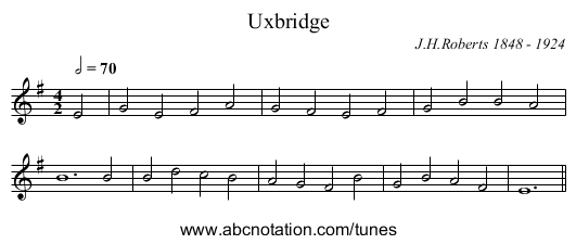 Uxbridge - staff notation
