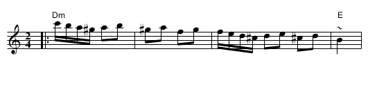Uzicka Carlama - staff notation