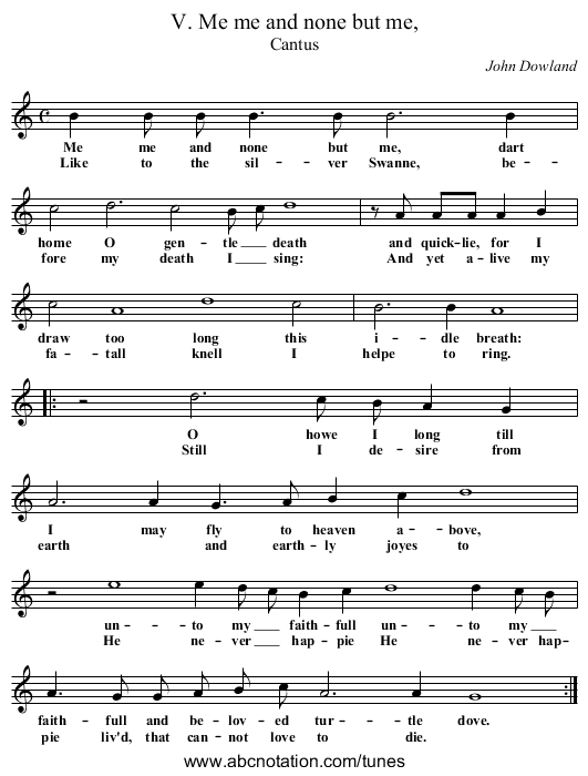 V. Me me and none but me, - staff notation