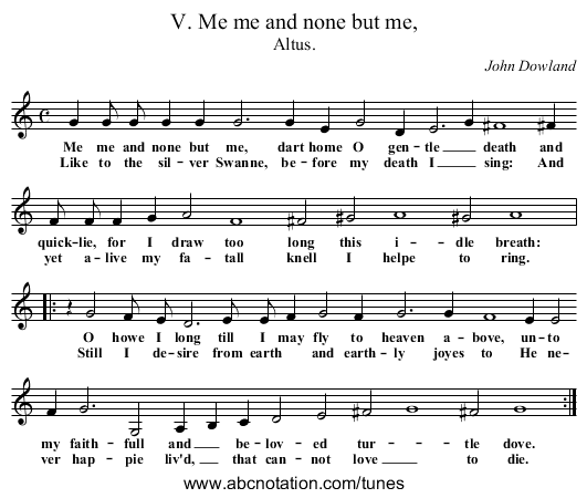 V. Me me and none but me, - staff notation