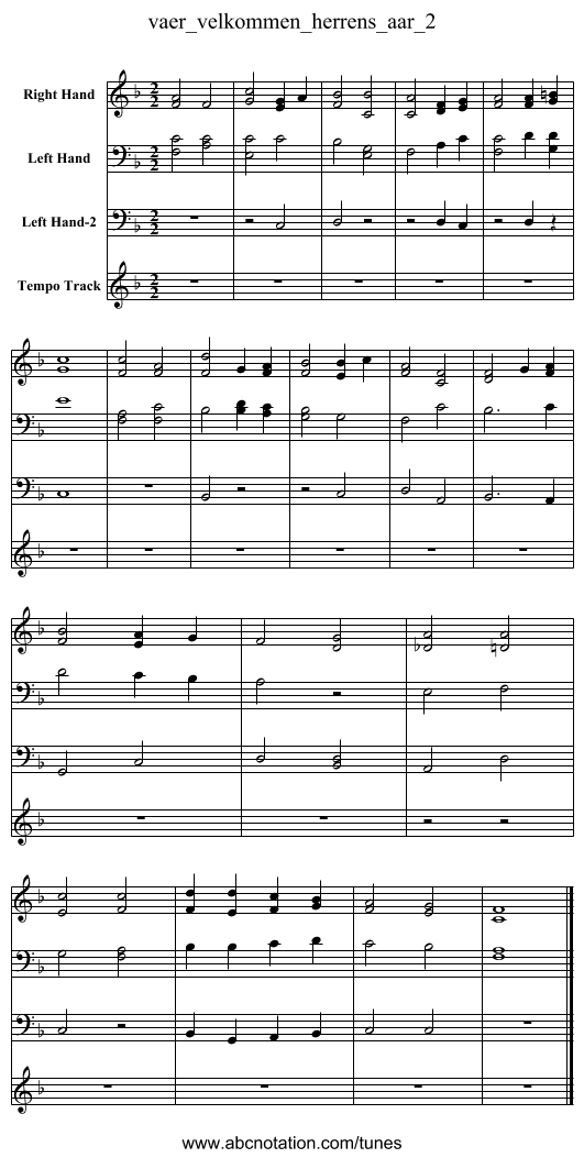 vaer_velkommen_herrens_aar_2 - staff notation