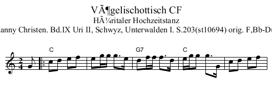 VÃ¶gelischottisch CF - staff notation