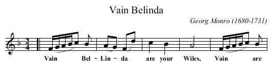 Vain Belinda - staff notation
