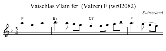 Vaischlas v'lain fer  (Valzer) F (wz02082) - staff notation