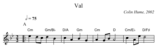 Val - staff notation