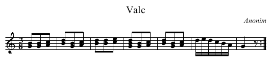 Valc - staff notation
