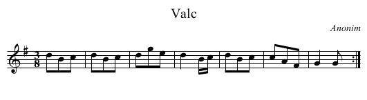 Valc - staff notation