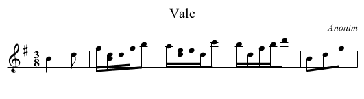 Valc - staff notation