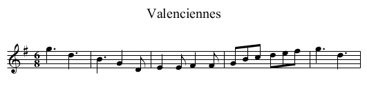 Valenciennes - staff notation