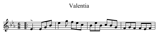 Valentia - staff notation