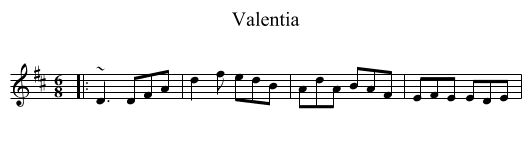 Valentia - staff notation