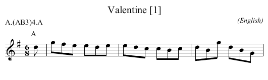 Valentine [1] - staff notation