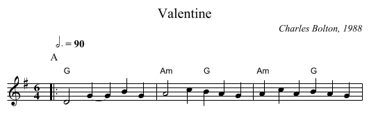 Valentine - staff notation