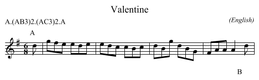 Valentine - staff notation