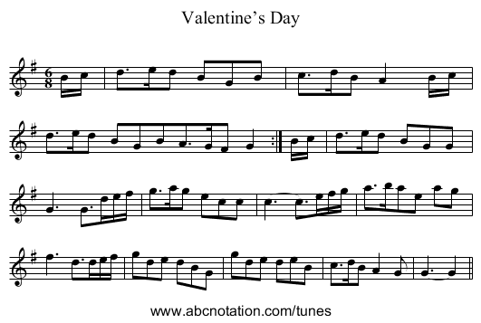 Valentine’s Day - staff notation