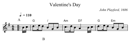 Valentine's Day - staff notation