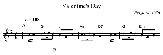 Valentine's Day - staff notation