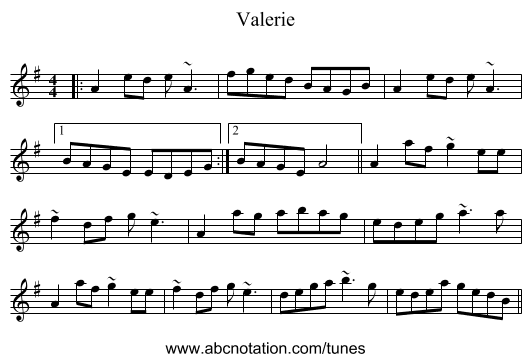 Valerie - staff notation
