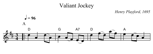 Valiant Jockey - staff notation