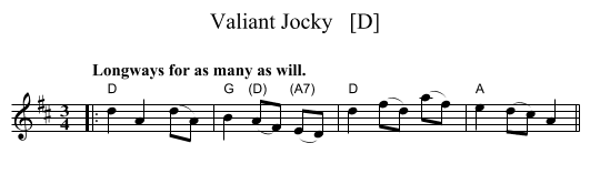 Valiant Jocky   [D] - staff notation
