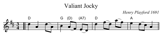 Valiant Jocky - staff notation