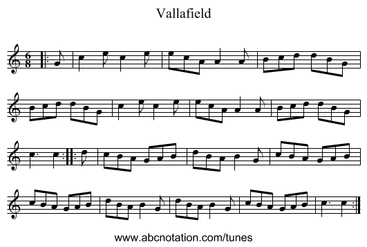 Vallafield - staff notation