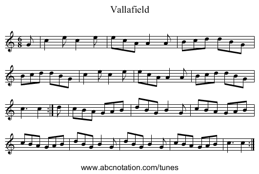 Vallafield - staff notation