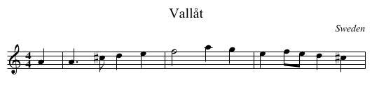 Vallåt - staff notation