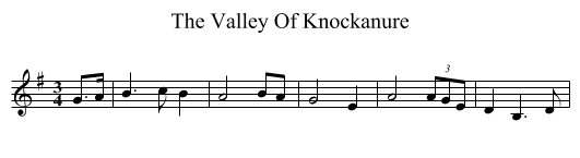 Valley Of Knockanure, The  - staff notation