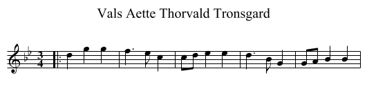 Vals Aette Thorvald Tronsgard - staff notation