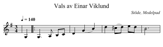 Vals av Einar Viklund - staff notation