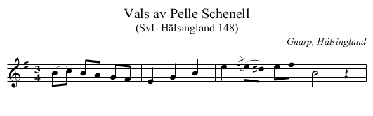 Vals av Pelle Schenell - staff notation