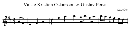 Vals e Kristian Oskarsson & Gustav Persa - staff notation