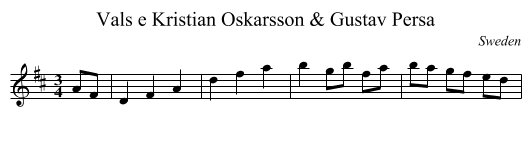 Vals e Kristian Oskarsson & Gustav Persa - staff notation