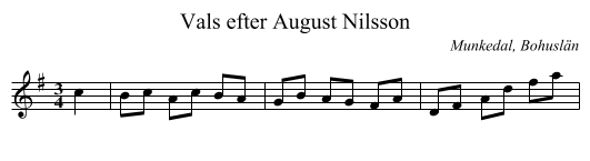 Vals efter August Nilsson - staff notation