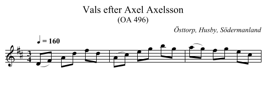 Vals efter Axel Axelsson - staff notation
