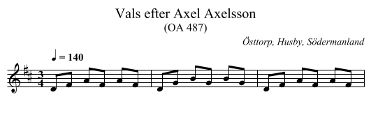 Vals efter Axel Axelsson - staff notation