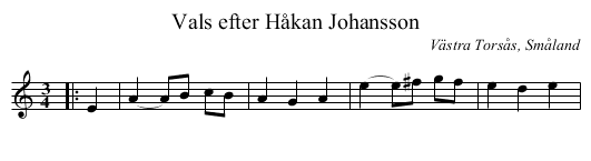 Vals efter Håkan Johansson - staff notation