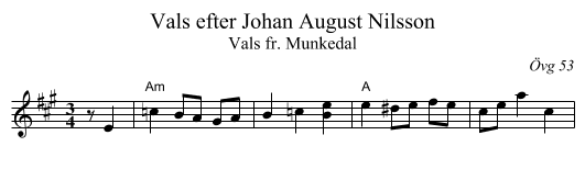 Vals efter Johan August Nilsson - staff notation