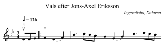Vals efter Jons-Axel Eriksson - staff notation