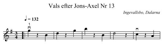 Vals efter Jons-Axel Nr 13 - staff notation