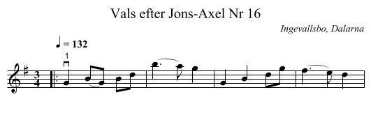 Vals efter Jons-Axel Nr 16 - staff notation