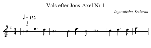 Vals efter Jons-Axel Nr 1 - staff notation