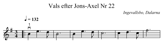 Vals efter Jons-Axel Nr 22 - staff notation
