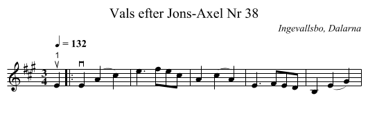 Vals efter Jons-Axel Nr 38 - staff notation