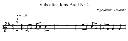 Vals efter Jons-Axel Nr 4 - staff notation