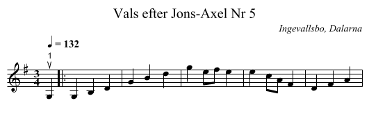 Vals efter Jons-Axel Nr 5 - staff notation