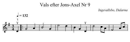 Vals efter Jons-Axel Nr 9 - staff notation