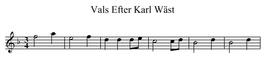Vals Efter Karl Wäst - staff notation