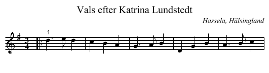 Vals efter Katrina Lundstedt - staff notation